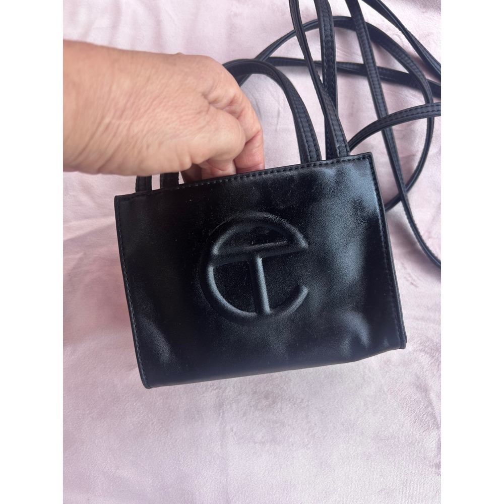Telfar Shopping Bag Women's Size Small Black Embossed Logo